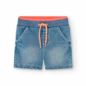 Knit denim bermuda shorts for baby boy