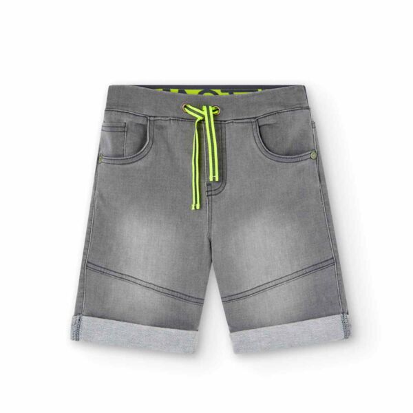 Knit denim bermuda shorts for boy