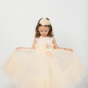 Beige maxi dress for girls - Image 3