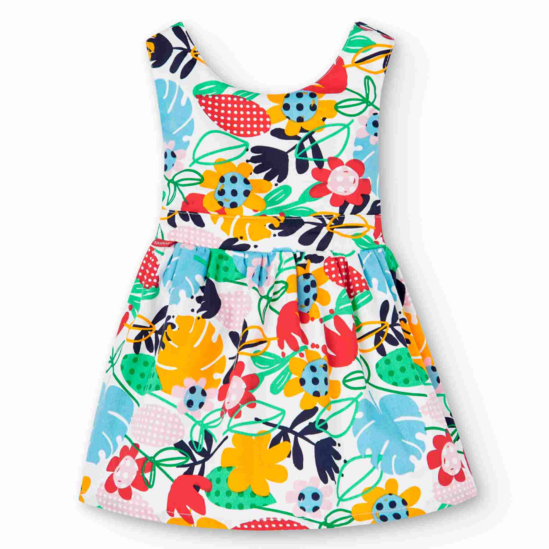 Satin dress "floral" for baby girl -BCI