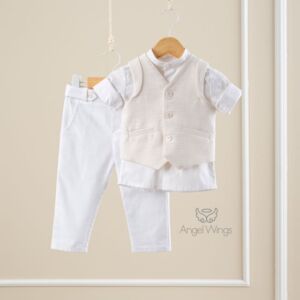 Angel wings baptism boy set