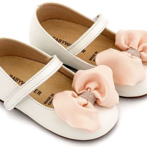 Babywalker παπούτσια για κορίτσια BW4893-IVORY-PINK1