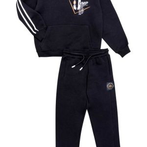 Sprint Παιδικό Σετ Φόρμας Μαύρο με Basketball Print για Αγόρι