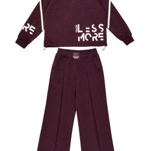 Sprint Παιδικό Σετ Φούτερ & Παντελόνα Junior Girl Dark Cherry