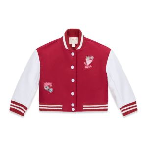 Guess Παιδικό College Jacket Φούξια με Λευκά Μανίκια για Κορίτσι