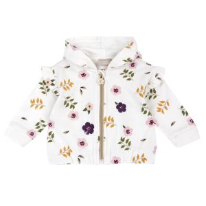 Βρεφική Ζακέτα Chicco για Κορίτσι Λευκή Floral με Κουκούλα