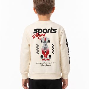 Παιδική Φόρμα Αγόρι Racing Sports Εκρού - Μαύρη - Image 3