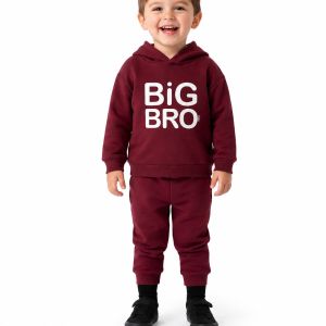 Παιδικό Σετ Φόρμας Αγόρι με Φούτερ BIG BRO Μπορντό - Image 3