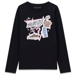 Μαύρη Μακρυμάνικη Μπλούζα GUESS με Print