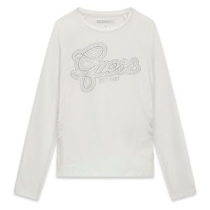 GUESS Παιδική Λευκή Μακρυμάνικη Μπλούζα με Strass Logo