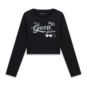 Παιδική Μακρυμάνικη Μπλούζα GUESS Μαύρη με Logo