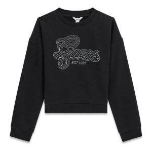 GUESS Μαύρο Φούτερ με Logo και Strass