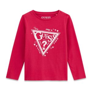 GUESS Παιδική Μακρυμάνικη Μπλούζα Φούξια με Logo Print