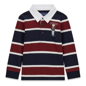 GUESS Μπλούζα Polo Μακρυμάνικη Ριγέ με Αρκουδάκι