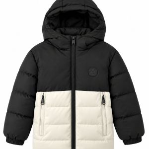 Παιδικό Δίχρωμο Puffer Μπουφάν με Κουκούλα