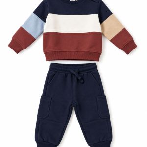 Βρεφικό Σετ Zippy με Color Block Μπλούζα & Παντελόνι