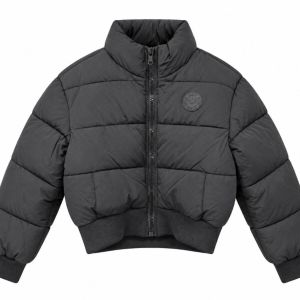Παιδικό Μαύρο Puffer Μπουφάν με Καρδιά στην Πλάτη