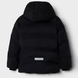 Παιδικό Puffer Μπουφάν Μαύρο με Κουκούλα - Image 2